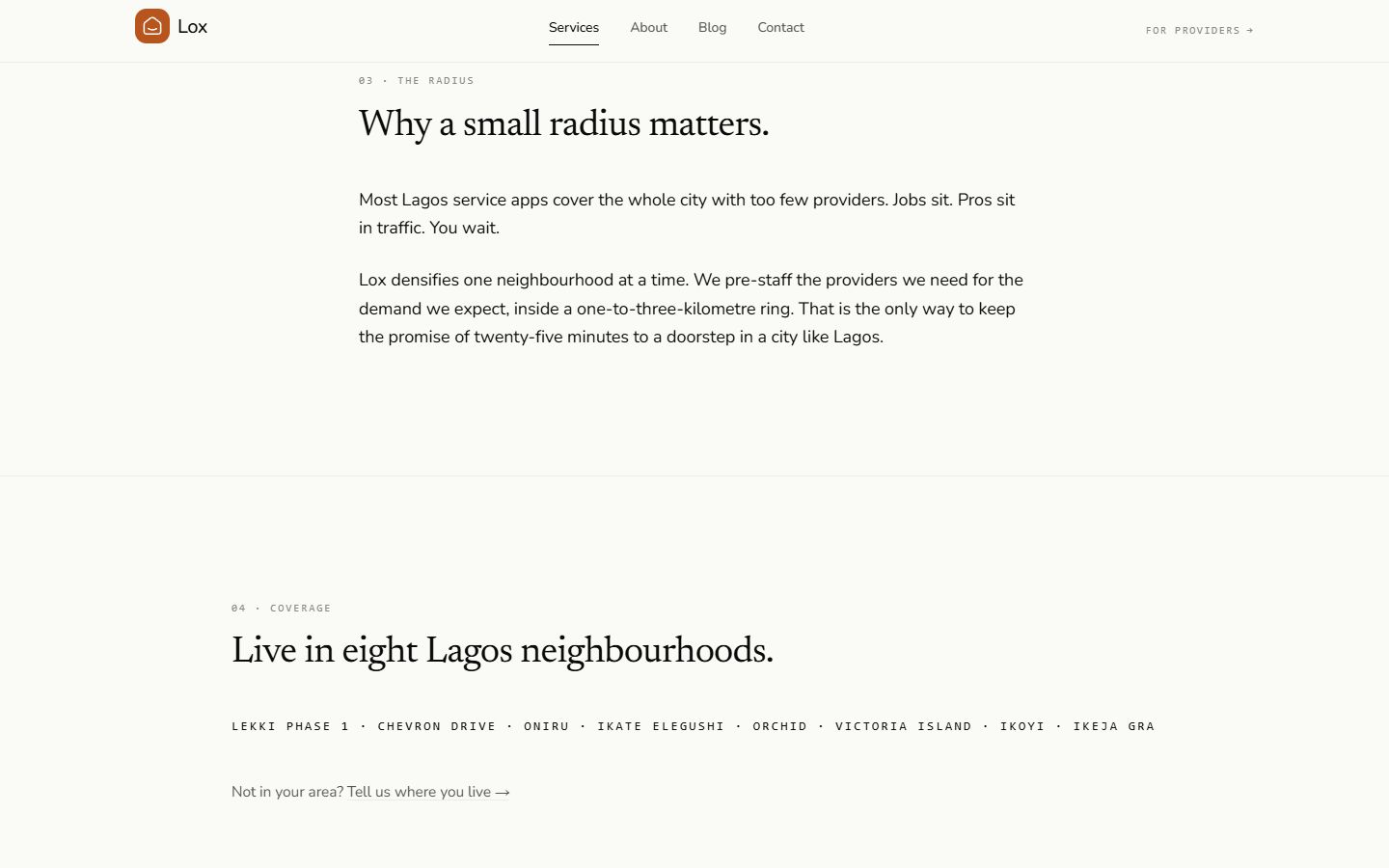 Current radius section: two paragraphs of text